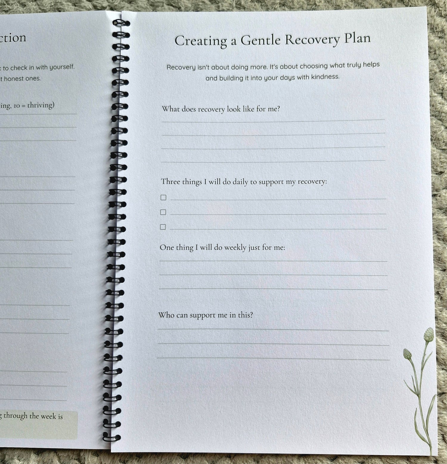 Stress and Burnout Recovery Workbook: A Gentle Workbook to Help You Rest, Recover & Rebuild